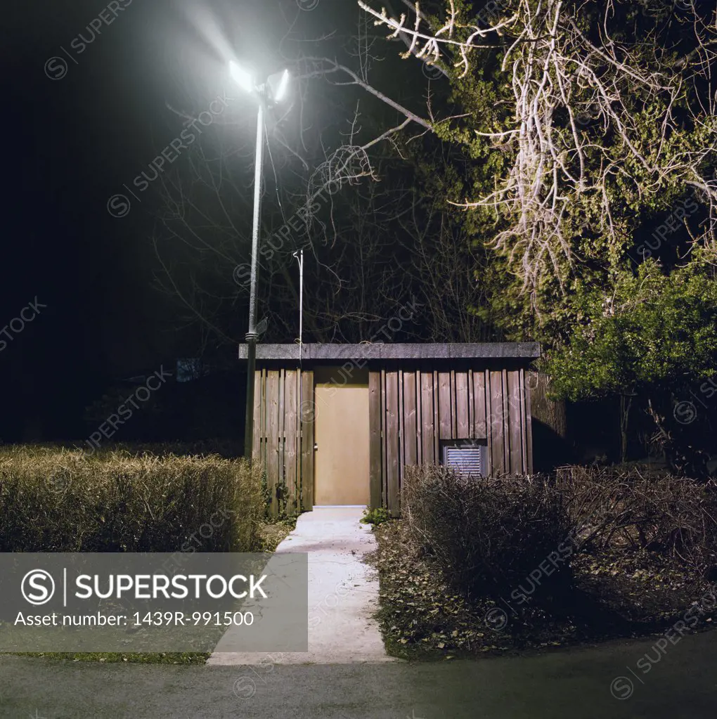 Hut at night
