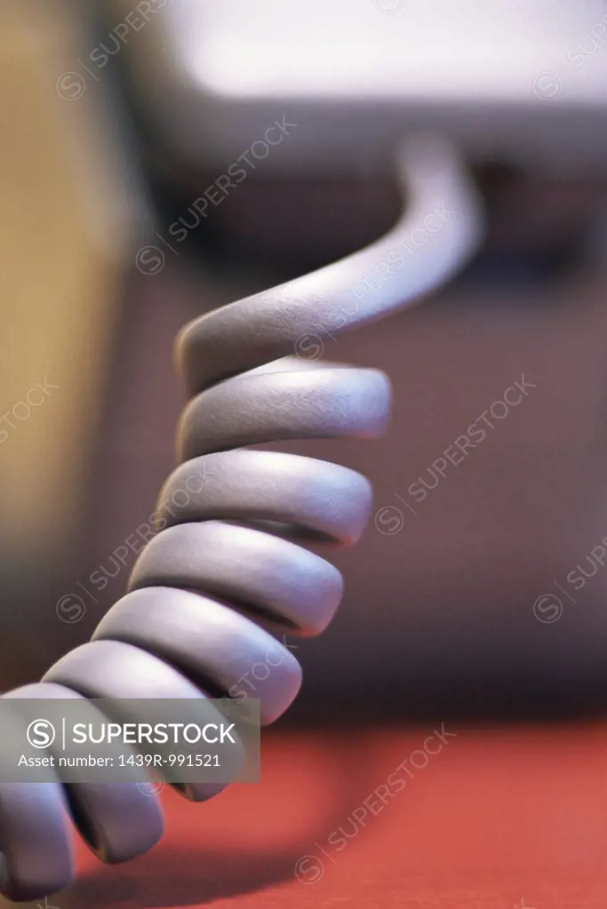 Close up of telephone cord