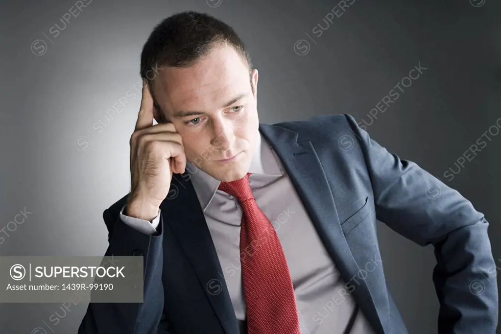 Thoughtful looking businessman