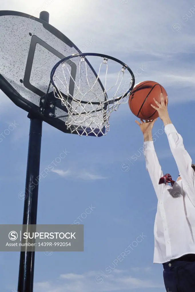 Boy playing basketball