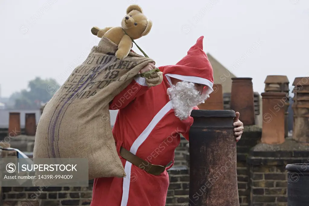 Santa claus delivering gifts