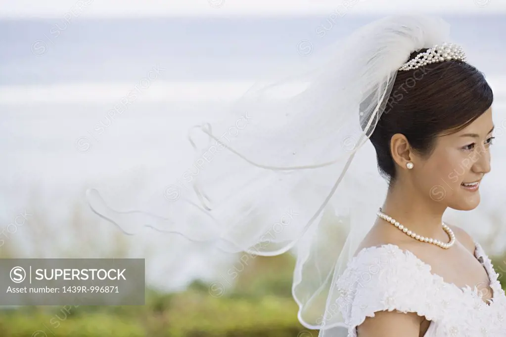 Bride wearing veil