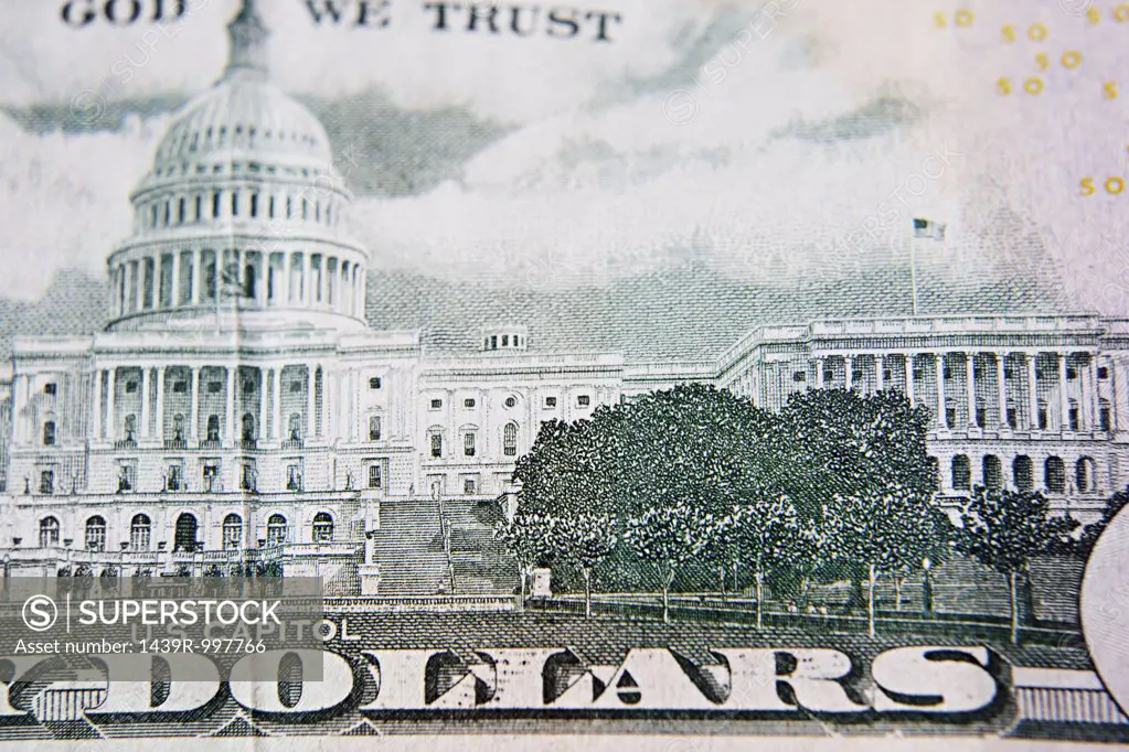 Capitol building on a fifty dollar bill