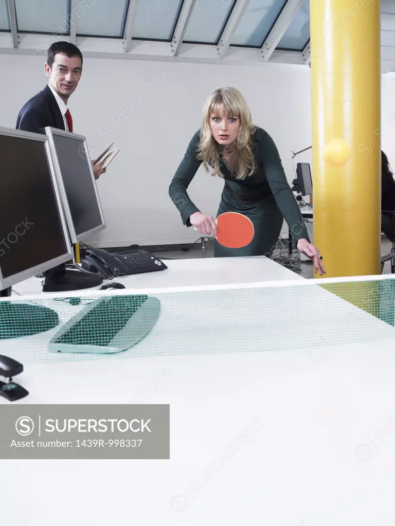 Woman playing table tennis