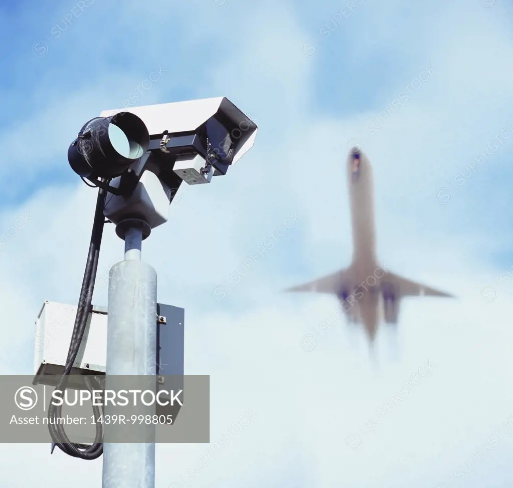 Aeroplane over surveillance camera