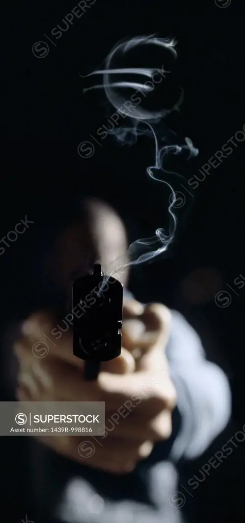 Euro sign in gun smoke