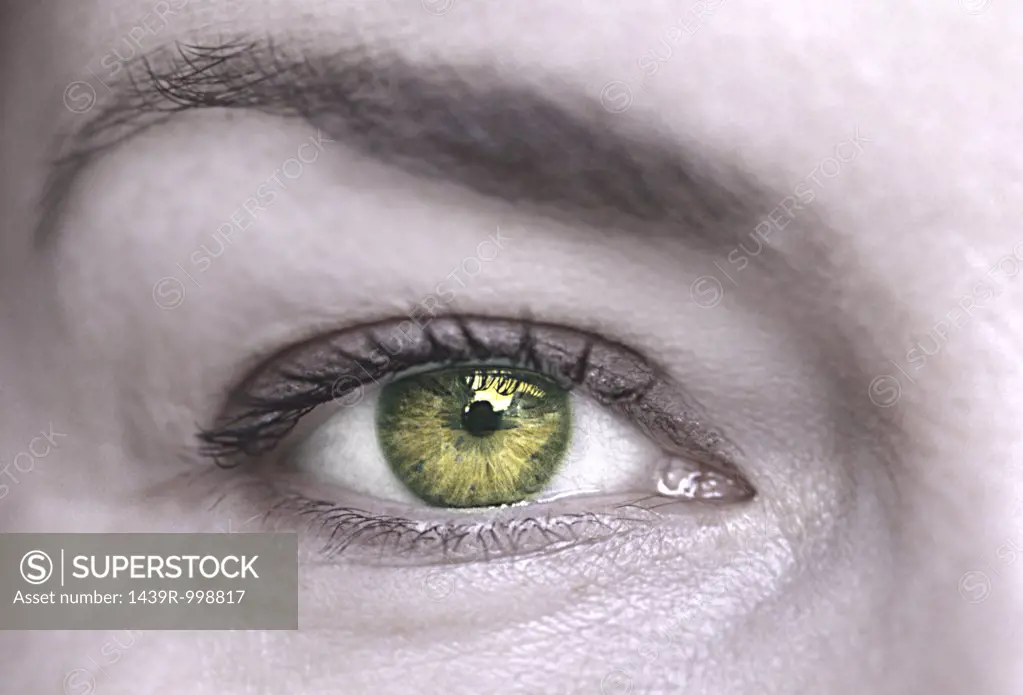 Woman with green eye