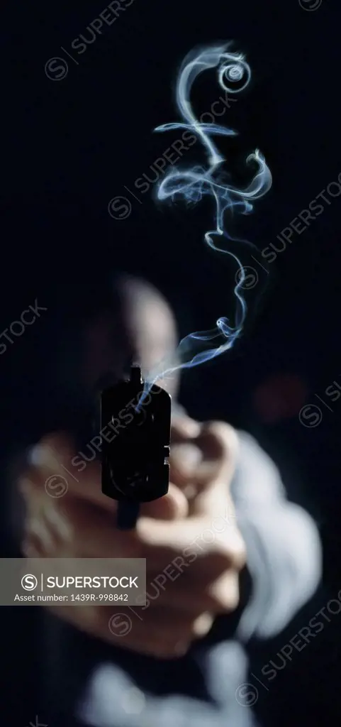 Pound sign in gun smoke