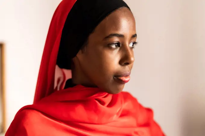 Portrait of a young muslim woman