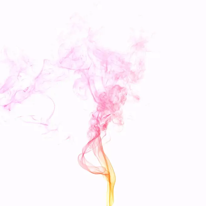 Colorful smoke against white background