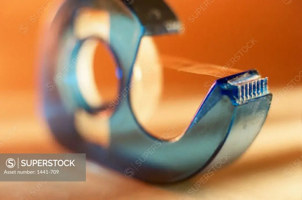 Close-up of an adhesive tape dispenser