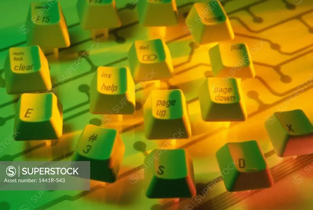 Close-up of keys of a computer keyboard