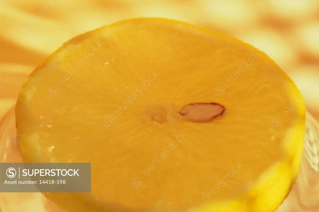 Close-up of a lemon slice