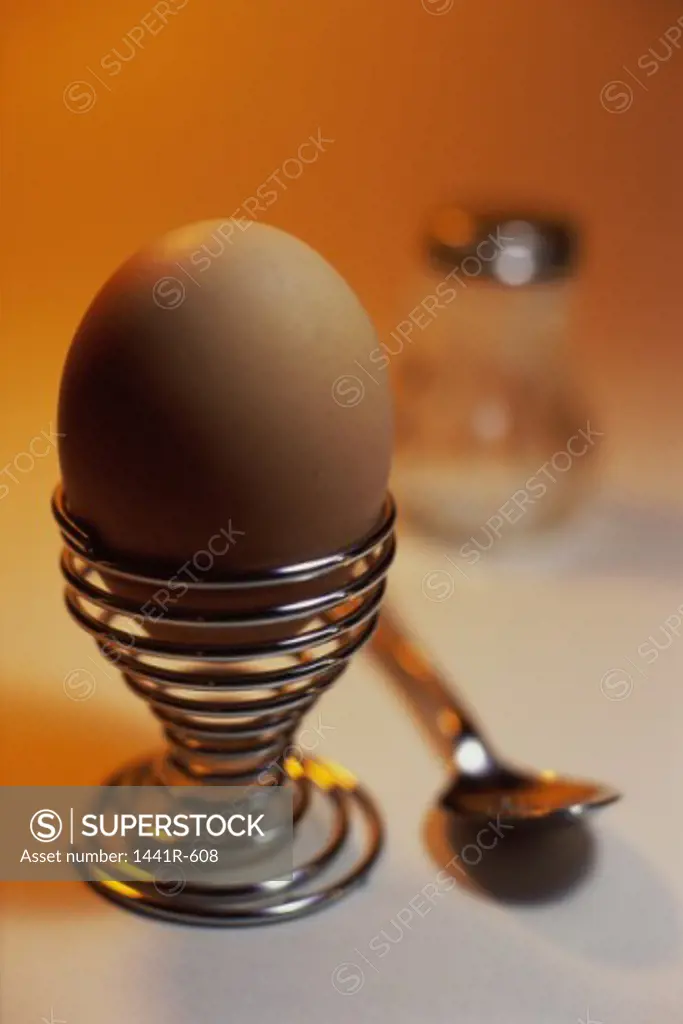 Hard-boiled egg in an eggcup