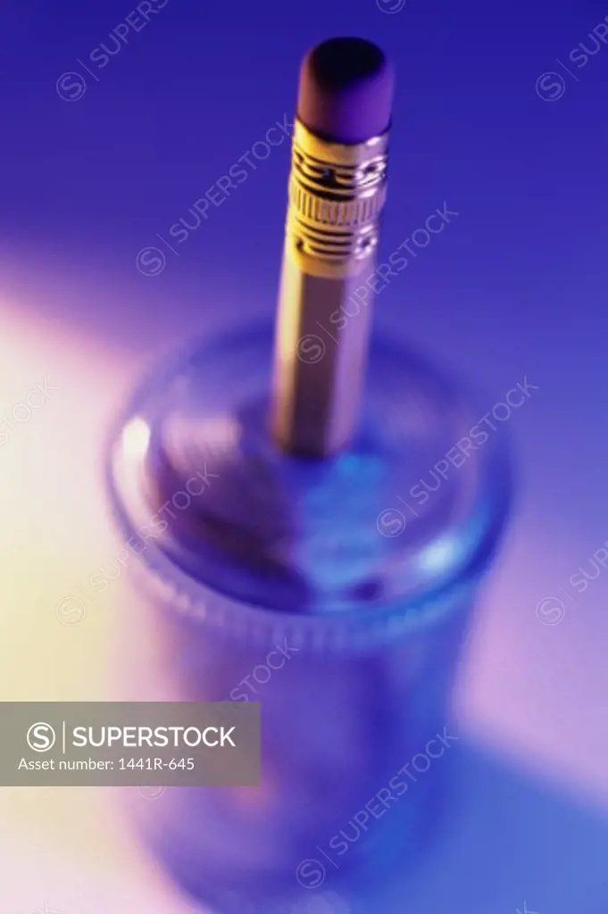 Close-up of a pencil in a sharpener