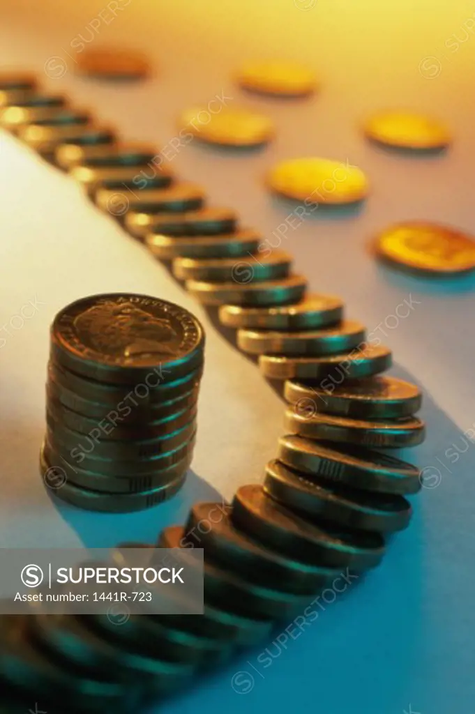 Array and stack of coins