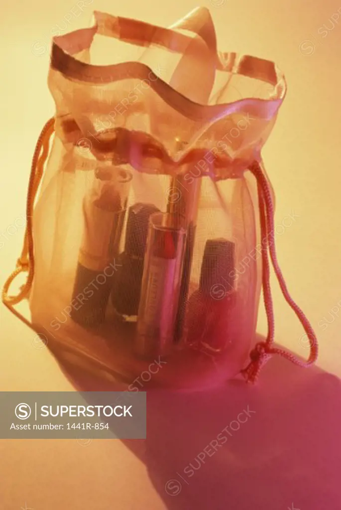 Cosmetics in a pouch