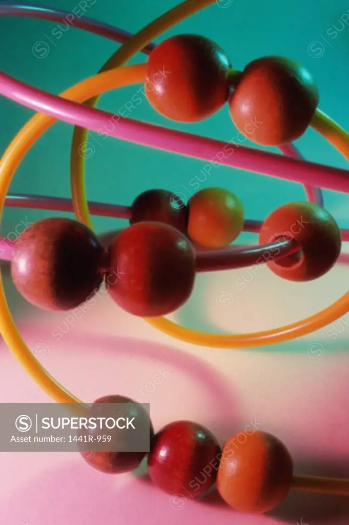 Close-up of beads of a toy