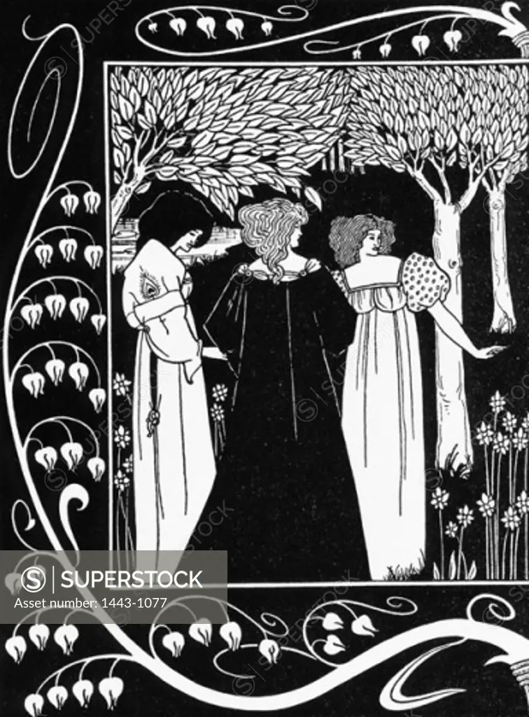 How Sir Lancelot was Recognized by Lady Elaine 1893 Aubrey Vincent Beardsley (1872-1898 British) Illustration