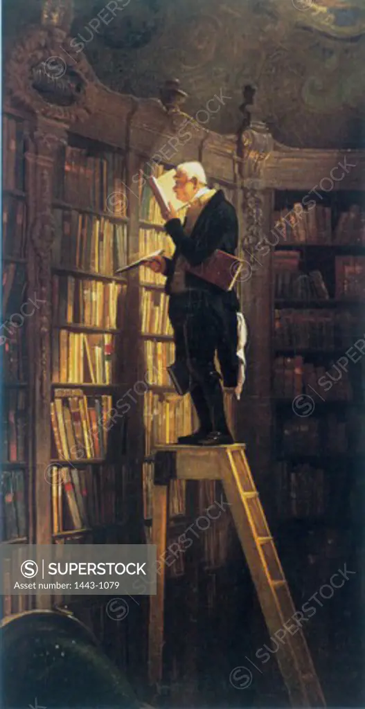 The Bookworm ca. 1850 Carl Spitzweg (1808-1885 German) Oil on canvas