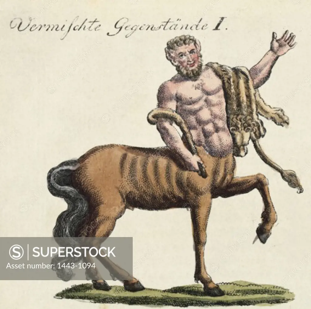 The Centaur 1792 F. J. Bertuch Copper engraving Collection of Archiv for Kunst & Geschichte, Berlin, Germany