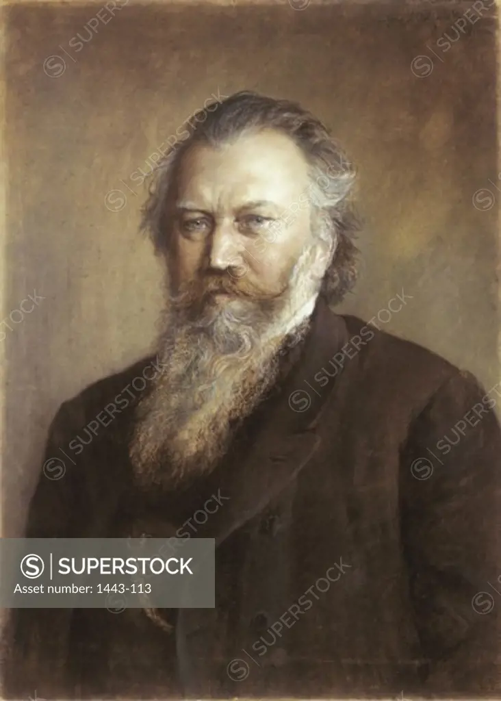 Johannes Brahms 1891 Ludwig Michalek (1859-1942 Austrian) Pastel