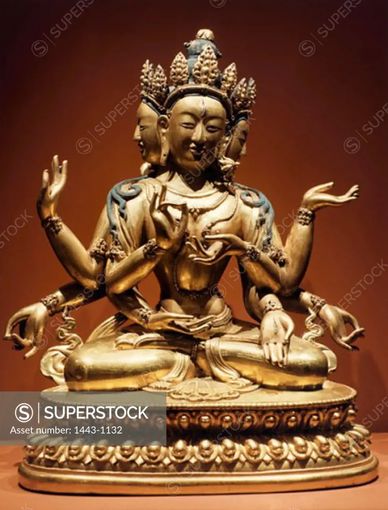 Ushnishavijaya (Buddhist Goddess)  Late 17th C. Tibetan-Chinese Art Brass State Hermitage Museum, St. Petersburg, Russia