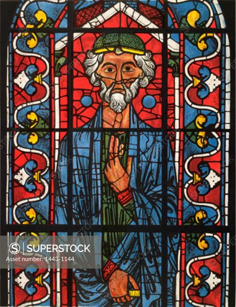 Ezekial  13th C. Artist Unknown Stained glass Cathedral of Bourges, France