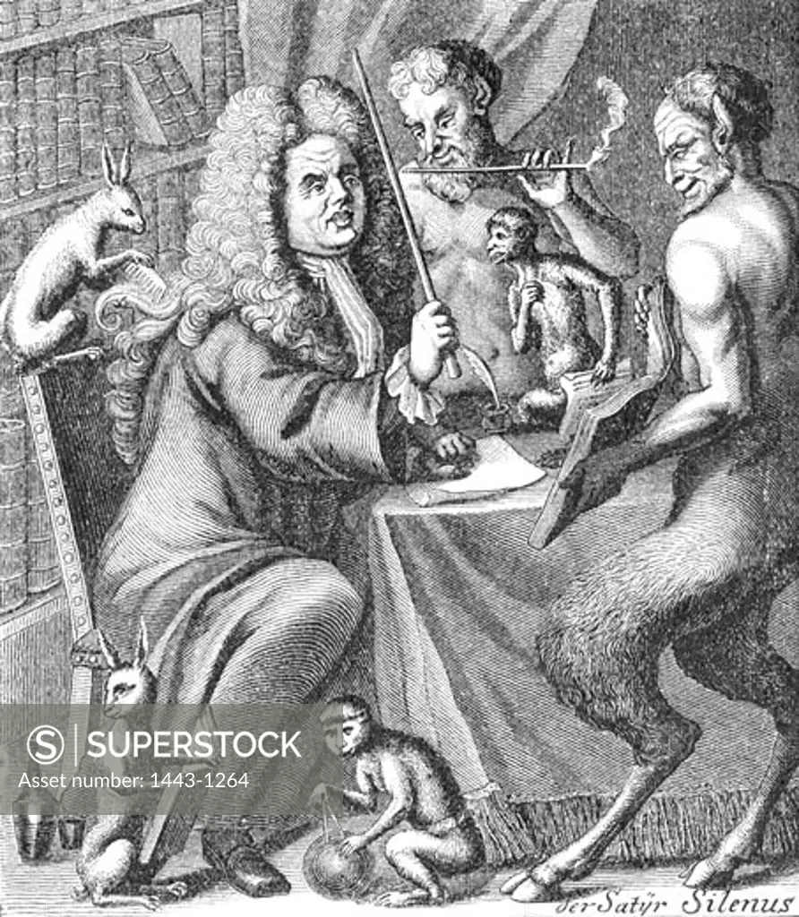 Caricature of Jakob Paul von Gundling, 1729, Artist Unknown, Copper engraving