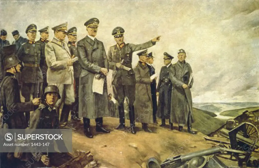 The Fuehrer on the Battle Ground  1941 Conrad Hommel Painting