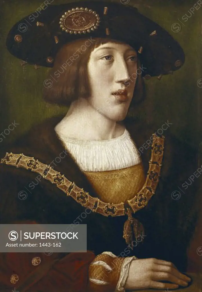 Charles V, Holy Roman Emperor & King of Spain ca 1516 Bernaert van Orley (ca.1491-1541 Flemish) Musee du Louvre, Paris, France