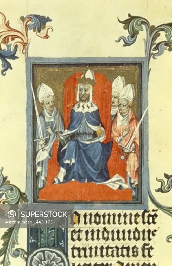 Charles IV & the Bishops 1400 Artist Unknown Illuminated manuscript Nationalbibliothek, Vienna, Austria