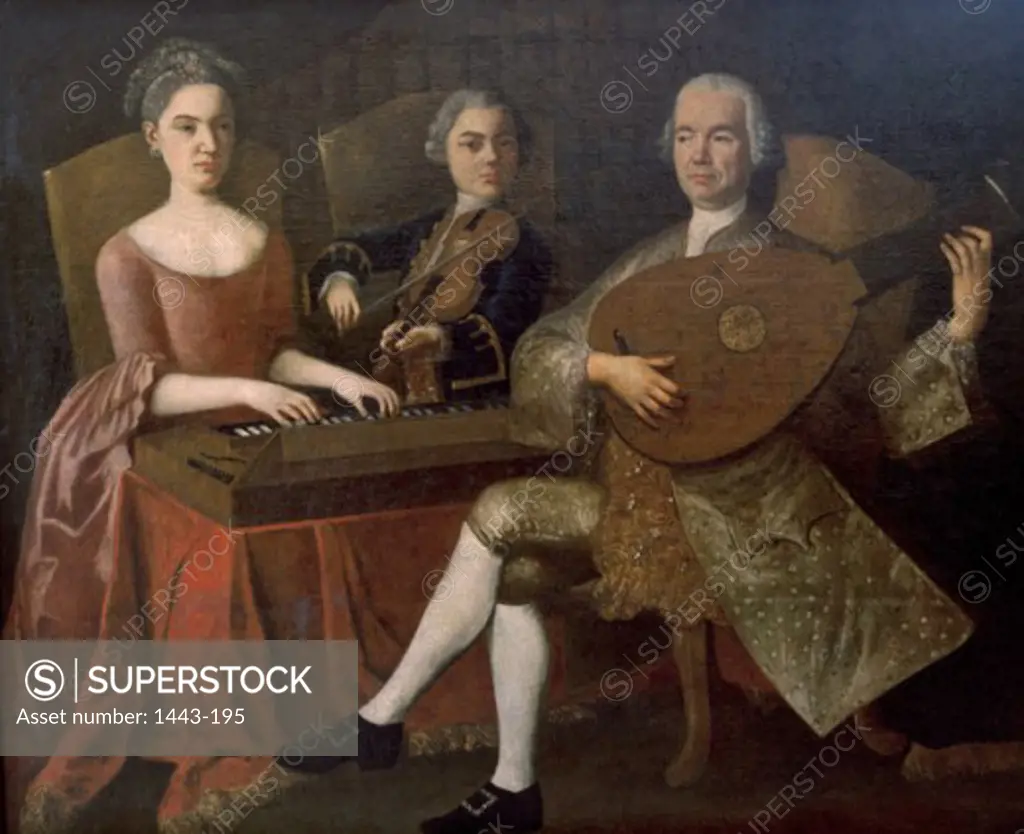 Family Playing Music ca. 1770 Artist Unknown Painting