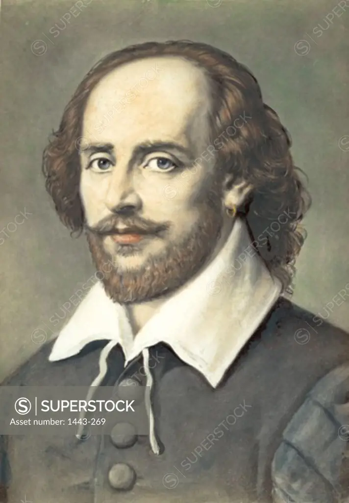 William Shakespeare  ca. 1880 Ernst Hader (ca.1597-1619) Painting National Portrait Gallery, London, England