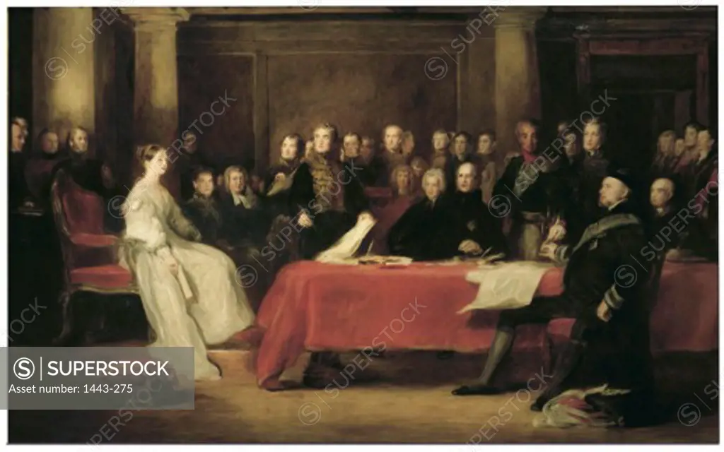 Queen Victoria's First Crown Council Session  1838 David Wilkie (1785-1841 Scottish)  Oil on canvas Royal Collection, Windsor, England