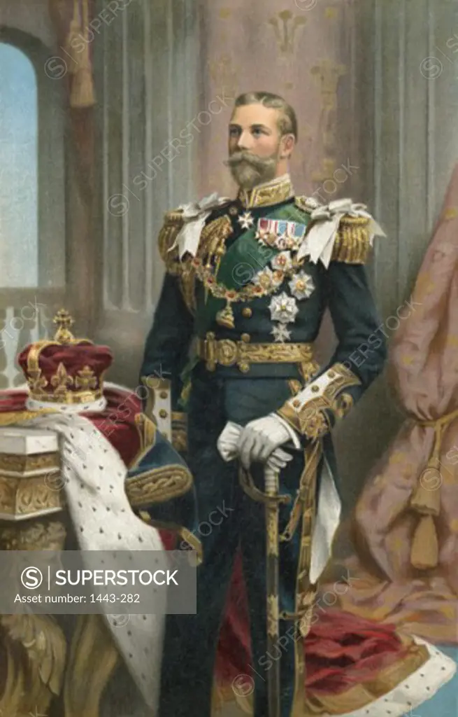 Portrait of George V as Prince of Wales 1902 Artist Unknown Color lithograph
