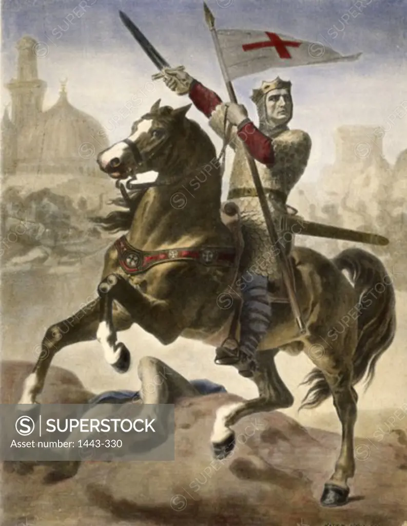 Godfrey of Bouillon (ca. 1058-1100)  Crusader & Duke of Lower Lorraine   1880 Emile Signol (1804-1892 French) Chateau de Versailles, France