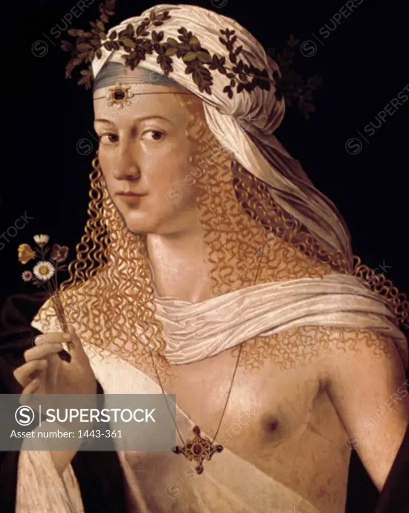 Portrait of a Woman (Thought to be Lucrezia Borgia) 1502 Bartolomeo Veneto (active 1502-d.1531 Italian) Oil on wood Stadelsches Kulturinstitut, Frankfurt am Main, Germany
