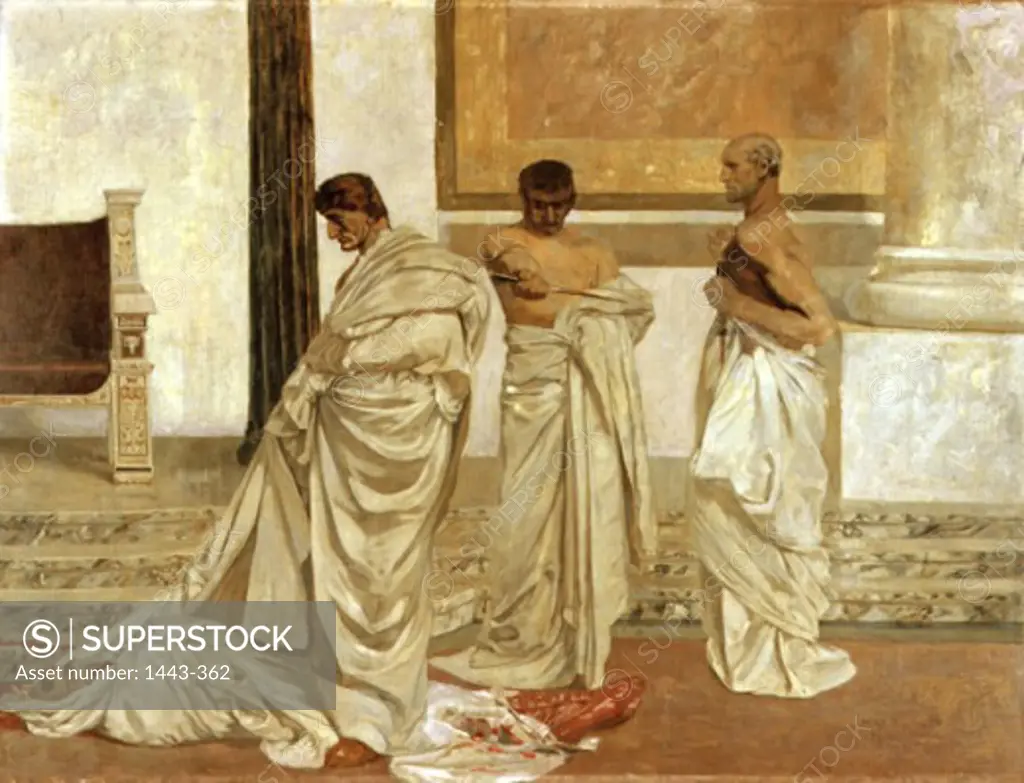 Death of Caesar  ca.1879-1919 Max Klinger (1857-1920 German) Oil on canvas  Museum der Bildenden Kunste, Leipzig, Germany