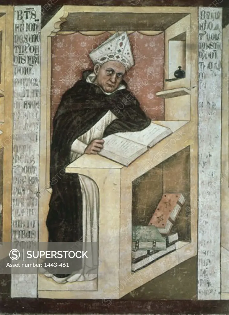 Albertus Magnus at His Writing Desk  1352 Tommaso da Modena (1325/26-1379 Italian)  Fresco Capitolo dei Domenicani, Treviso, Italy
