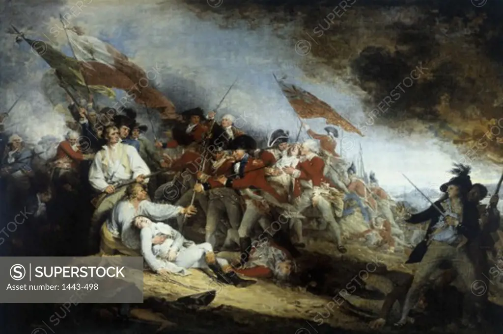 The Battle of Bunker Hill (Death of Joseph Warren) 1786 John Trumbull  (1756-1843 American) Oil on canvas Yale University Art Gallery, New Haven, CT, USA