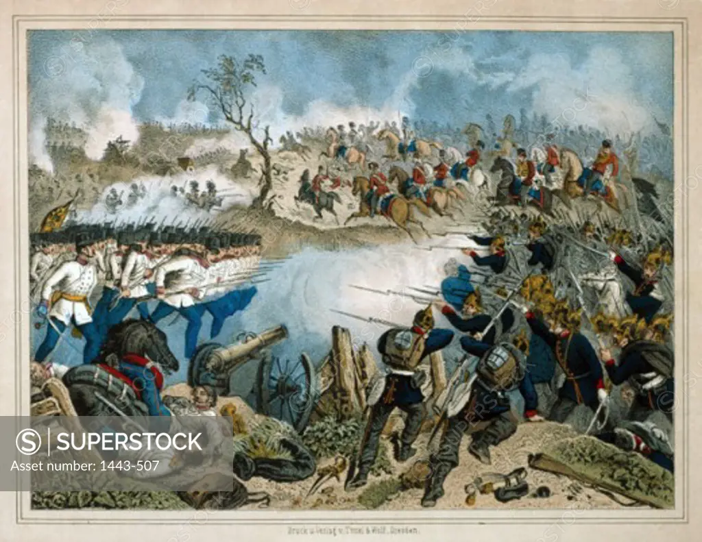 Battle of Sadova, 1866  (Austro-Prussian War) Artist Unknown Colored lithograph