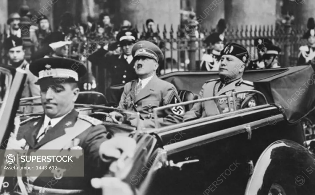 Adolf Hitler and Benito Mussolini, Italy, 1938