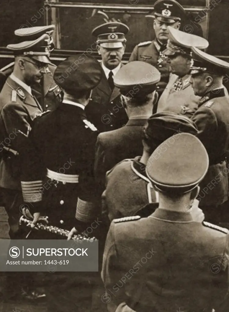 Adolf Hitler and staff, French-German Armistice, Compiegne, France, June 22, 1940
