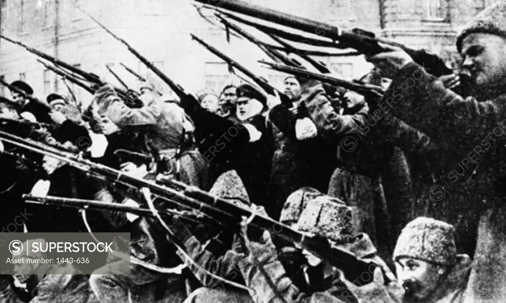 Group of men storming the Winter Palace, October Revolution, Russia, November 7, 1917