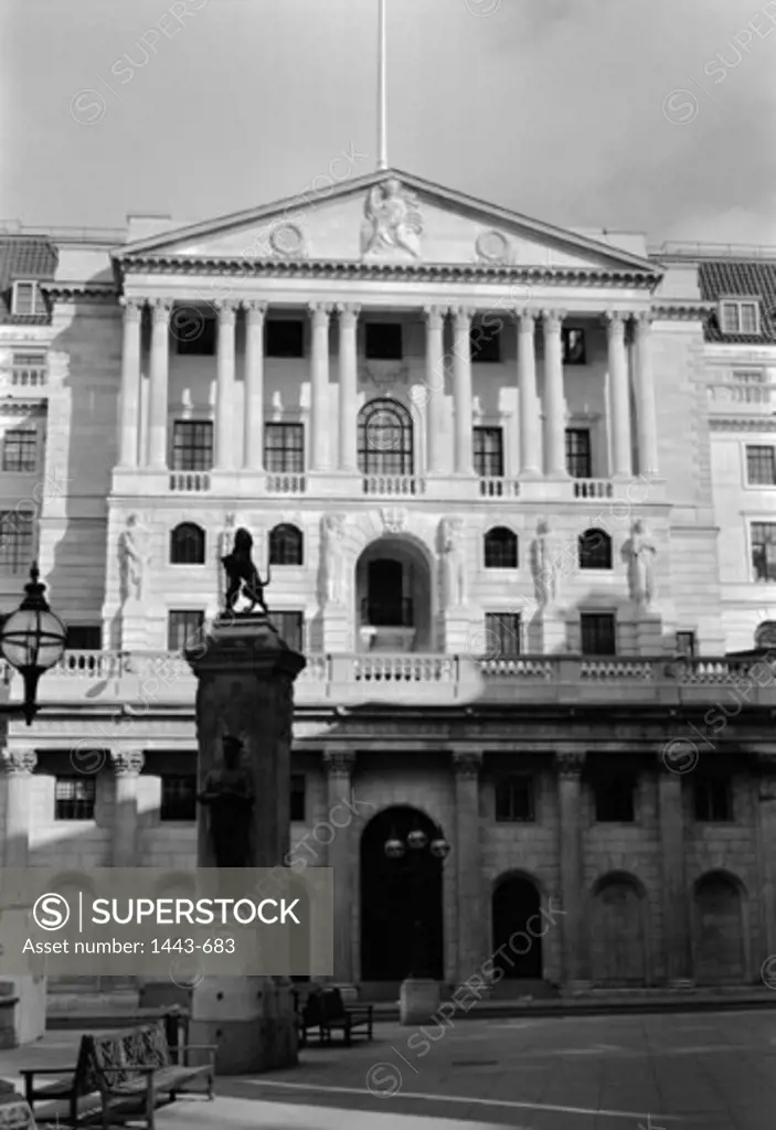 Facade of a bank, Bank of England, London, England