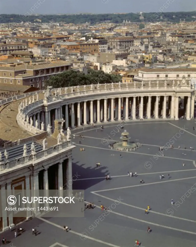 High angle view of a colonnade, Bernini's Colonnade, St. Peter's Square, Vatican City
