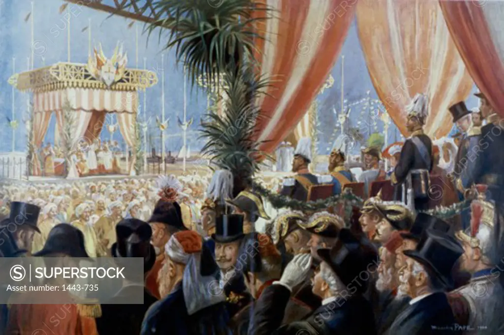 Opening of the Suez Canal in the Presence of Crown Prince Frederick William on 17th November 1869 1900 William Pape (1859-1920 German) Painting