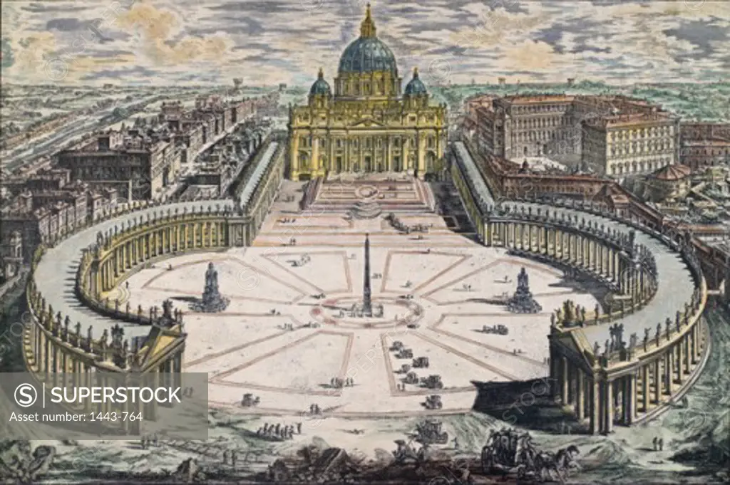 St. Peter's Basilica & Square, Vatican City 1775 Giovanni Battista Piranesi (1720-1778 Italian) Etching