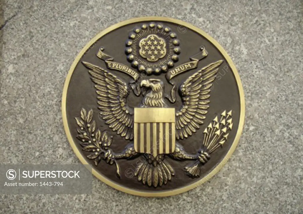 Close-up of a the crest of the USA